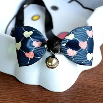 5 unids/lote gran oferta multicolor encantador arco gatos perro corbata perros pajarita Collar suministros para mascotas corbata de campana Collar de corbata de perro ajustable - imagen 2
