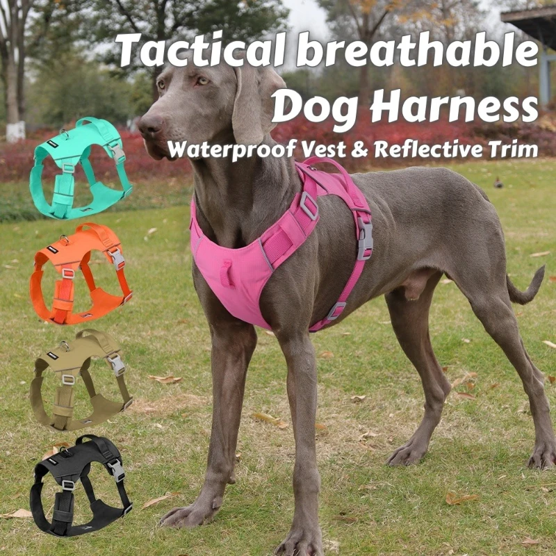 Arnés táctico transpirable para perros: chaleco ligero impermeable con forro antiderramamiento y ribete reflectante para aventuras al aire libre