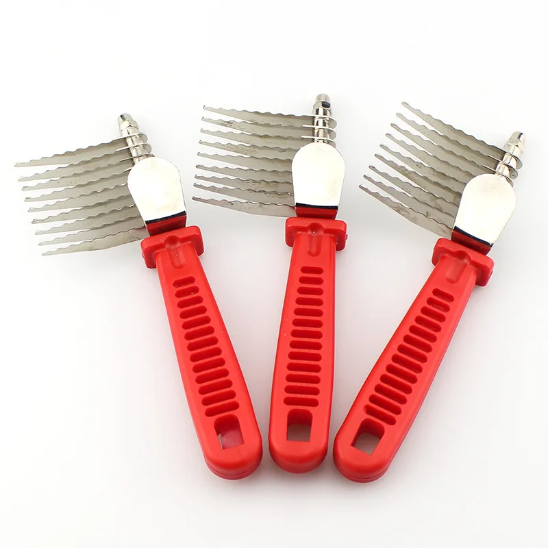 Peine para perros, herramientas de aseo para mascotas, rastrillo para perros, recortador, peine para perros y gatos de acero inoxidable para desmastar el pelo muerto mate y anudado - imagen 4