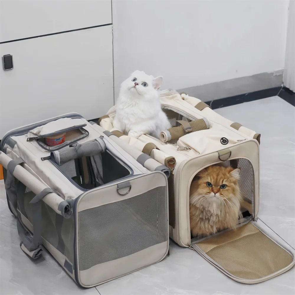 Transportín blando 2 en 1 para gatos y perros pequeños – Viaje transpirable - imagen 4