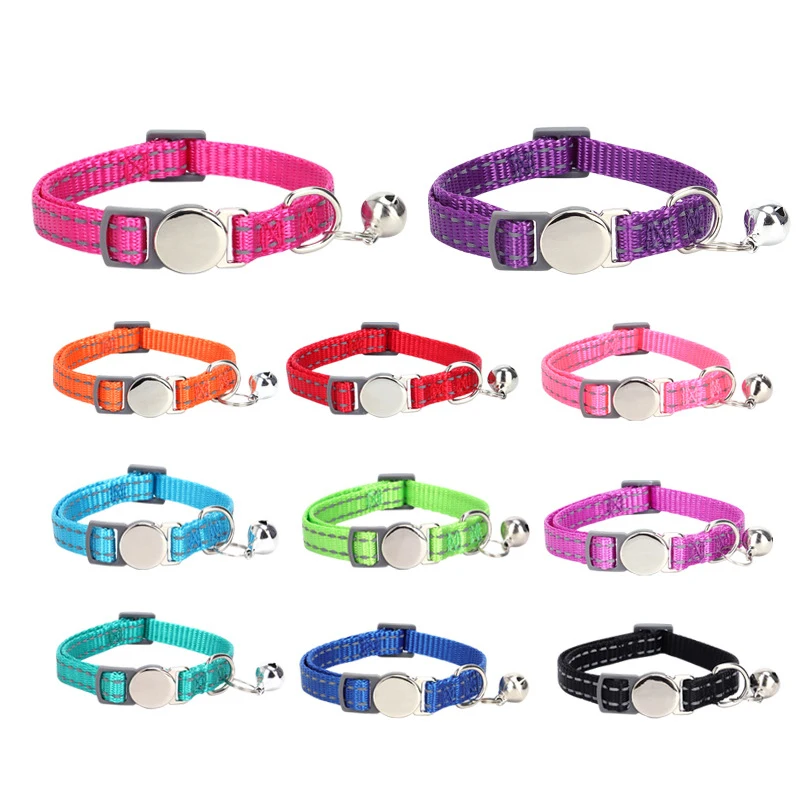 Collar de perro personalizado, Collar de perro de nailon reflectante ajustable, grabado gratis, identificación de nombre de perro gato antipérdida para perros pequeños y medianos - imagen 2