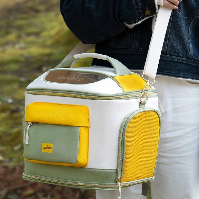 Portador de mascotas para bicicletas, cesta de bicicleta para perros, portador de mascotas de cara suave, ventanas de malla transpirables para perros pequeños, gatos y cachorros, bolsa para mascotas - imagen 2