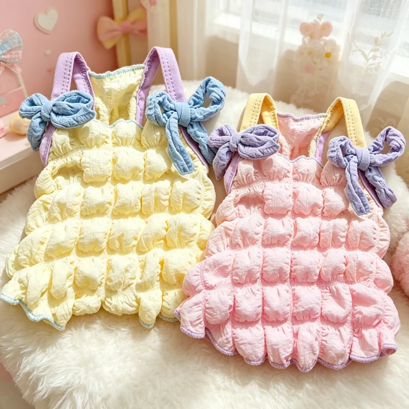 Vestido de burbujas veraniego para perros y gatos – Falda con lazo - imagen 4