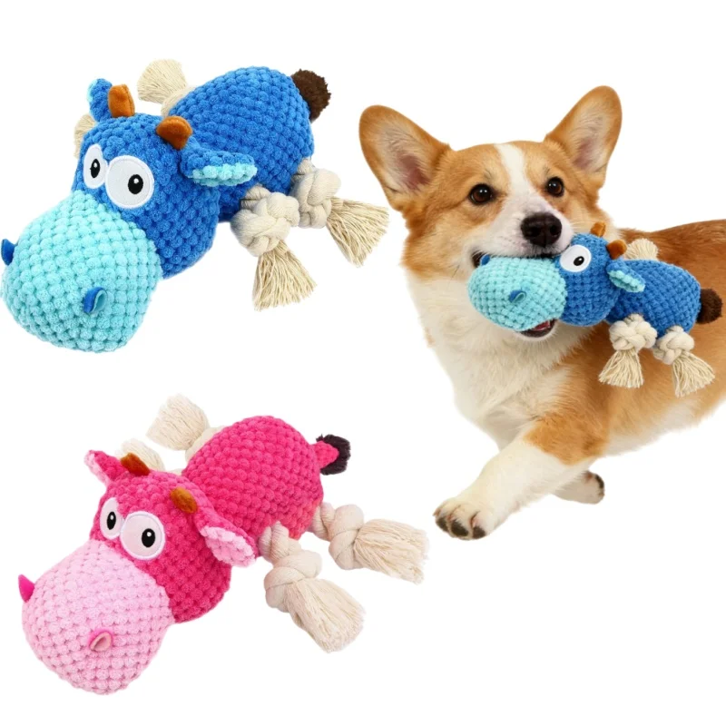 Juguete dental masticador de peluche chirriante para perros