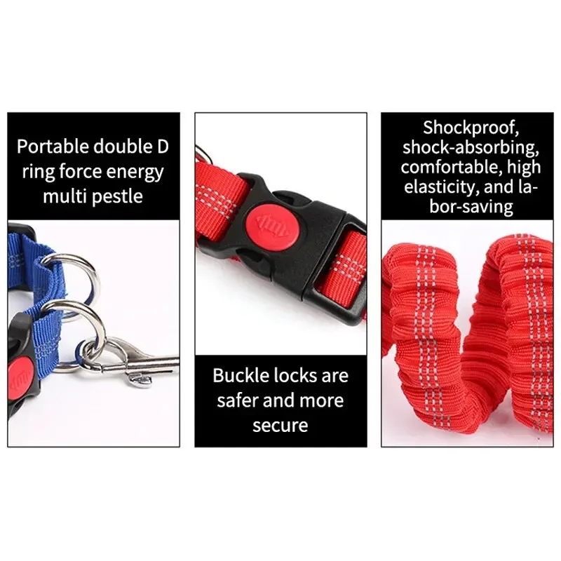 Correa multifuncional para perros, correa elástica para mascotas con punzón a prueba de explosiones para correr y caminar al aire libre - imagen 5