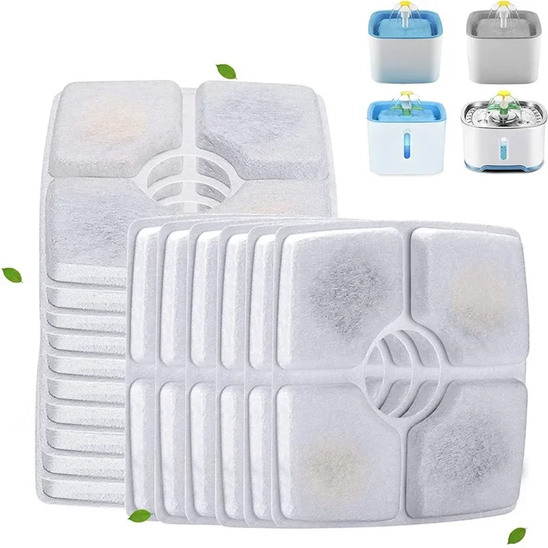 12 pieces cat water fountain filters triple filtration system pet cat fountain filter replacement square cat fountain