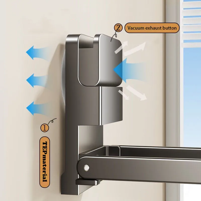 Toallero desmontable, estante que ahorra espacio, diseño compacto, eliminación sin daños, fácil instalación, Material resistente a la humedad - imagen 3