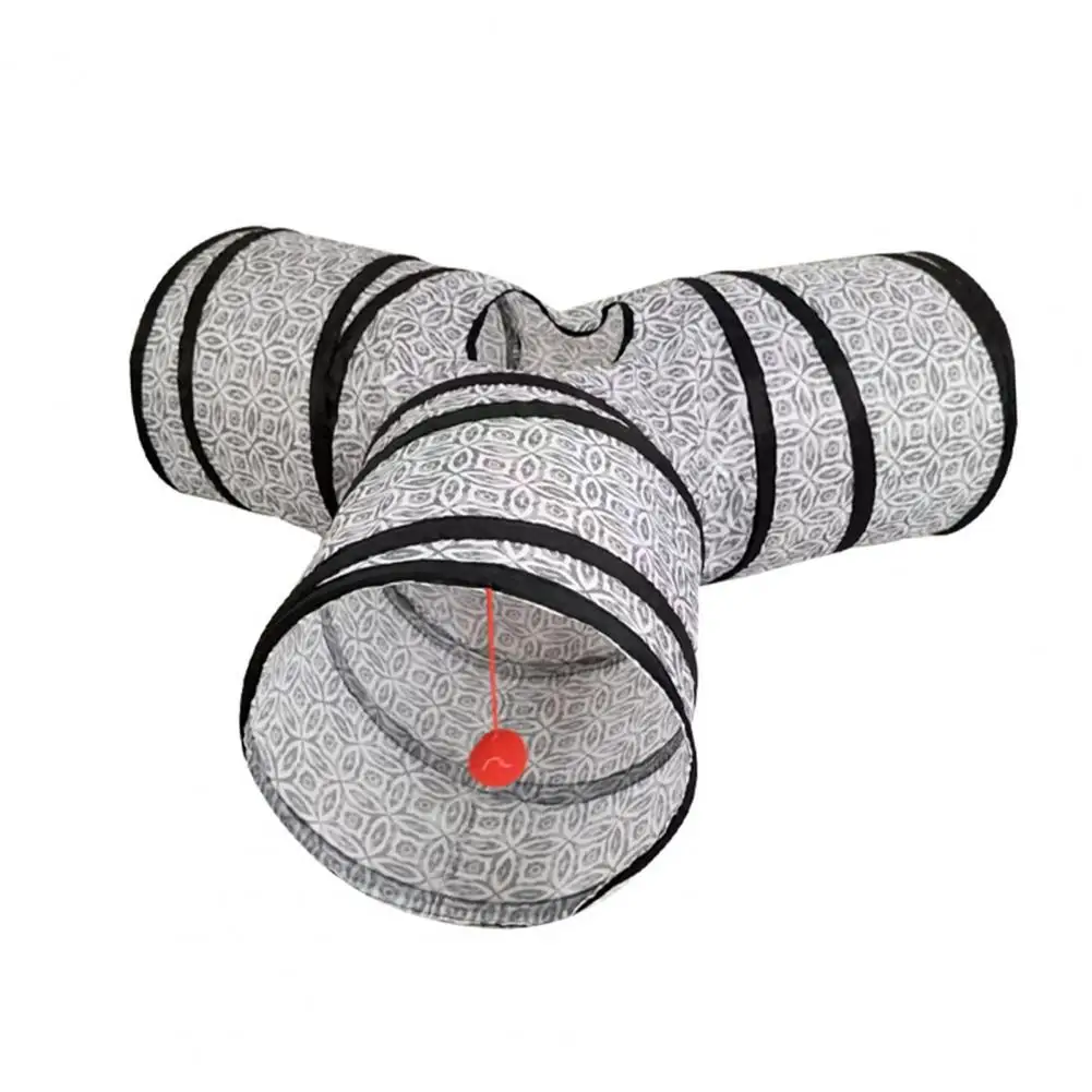 Túnel plegable portátil de 3 vías para gato, juguete con bola de tubo resistente a las roturas, para mascotas de interior - imagen 3