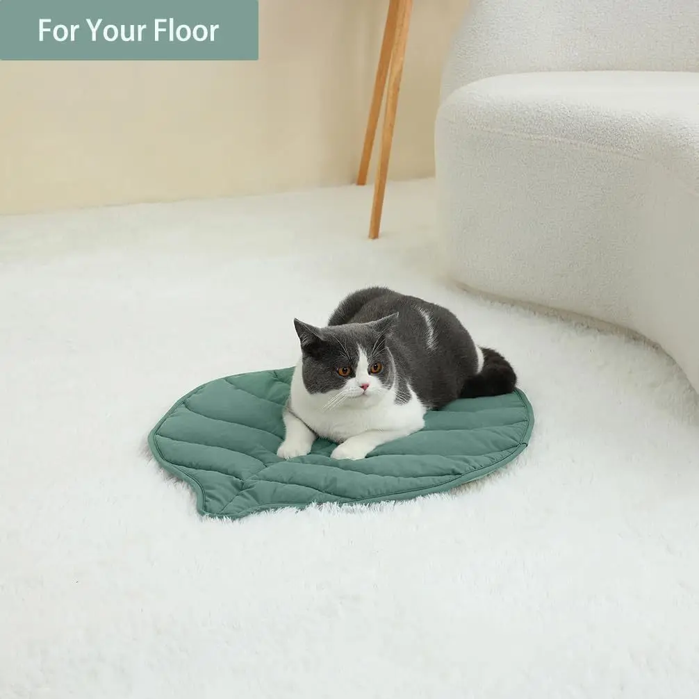 Almohadilla refrescante para mascotas con forma de hoja, lavable, antideslizante, para verano, suministros ligeros de algodón duradero para perros - imagen 4