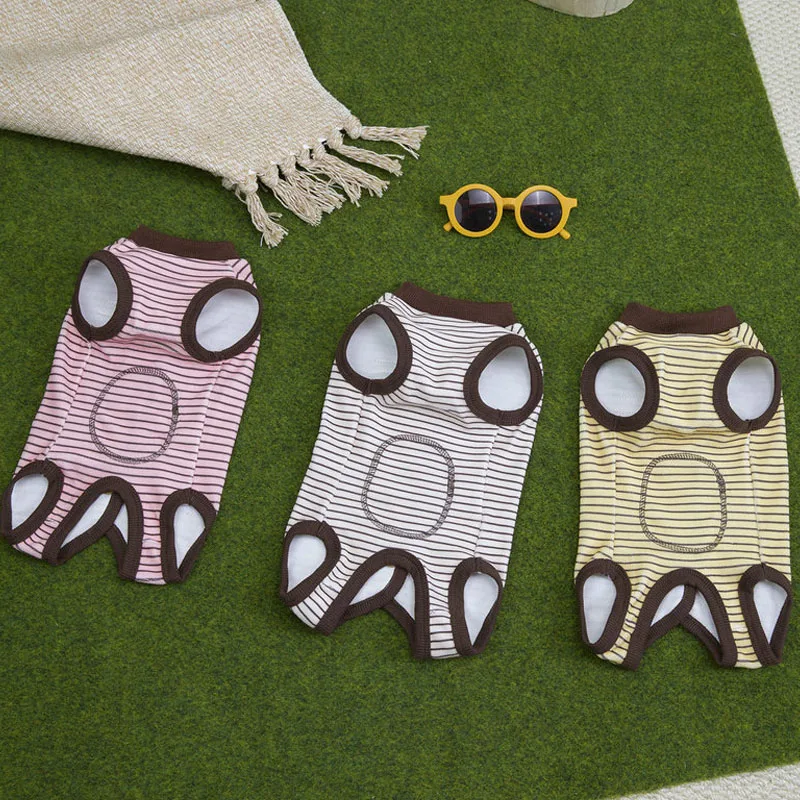 Ropa de tiras para perros, bata quirúrgica, pijama, traje envuelto, monos para el vientre, pijamas para perros pequeños, mono para cachorros tipo perro salchicha XL - imagen 2