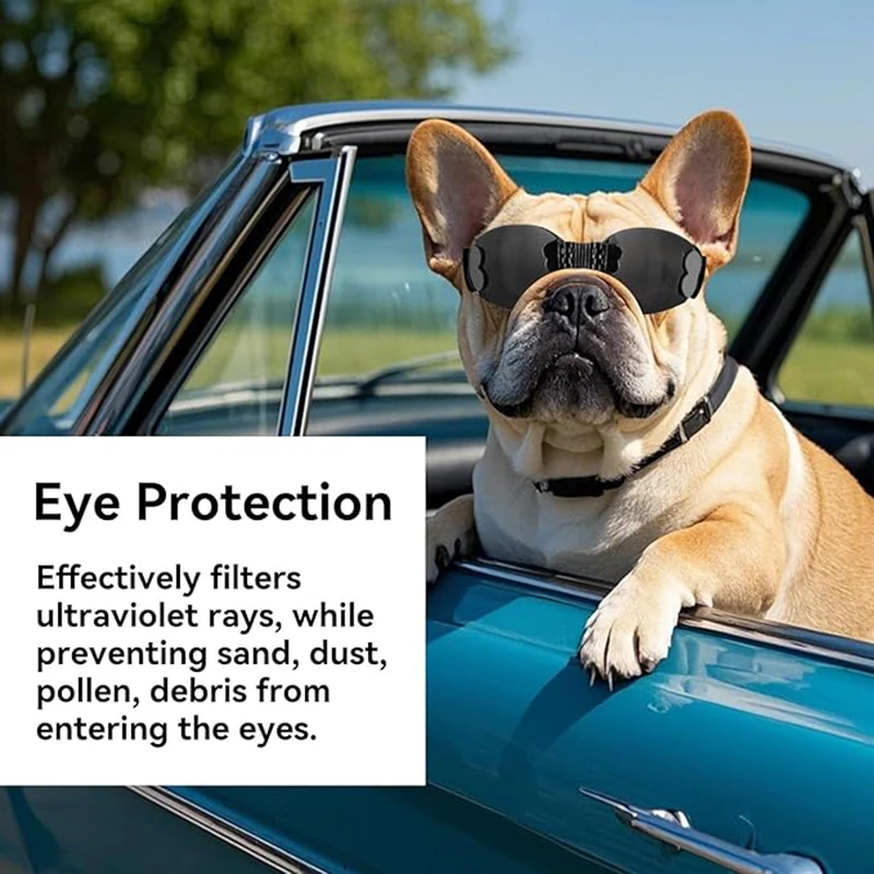 Gafas plegables para perros, gafas de sol anti-UV para perros de razas pequeñas y medianas con correas ajustables - imagen 5
