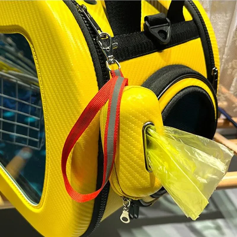 Dispensador de bolsas para excrementos de perros, soporte para bolsas de excrementos de perros de cuero PU, soporte portátil para bolsas de basura para perros que caminan, bolsas de aseo reflectantes para perros - imagen 4