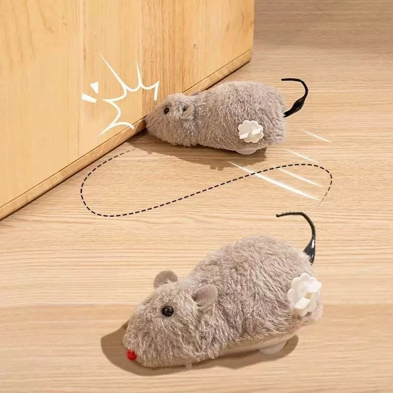 Ratón de peluche interactivo para gatos con cuerda - imagen 5