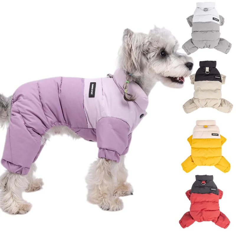 Chaqueta cálida de invierno para perros, ropa impermeable para perros pequeños y medianos, trajes de cuatro patas, mono para cachorros de Bulldog Francés Chihuahua