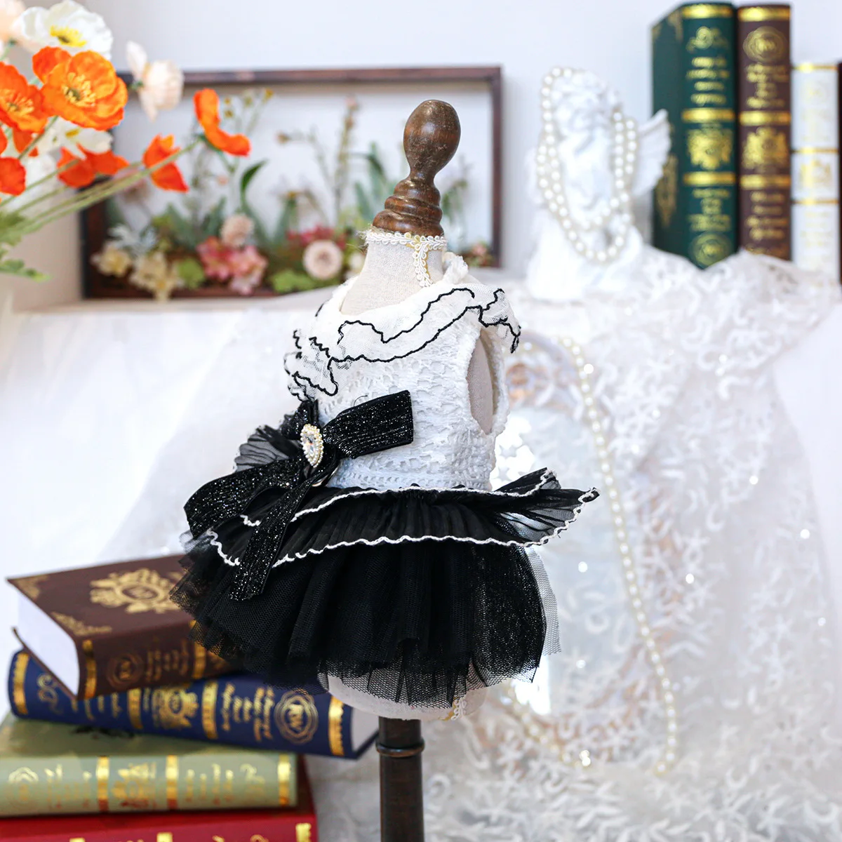 Falda abombada de malla para mascotas, vestido de boda suave y bonito a la moda para perros y gatos, vestidos para perros pequeños, ropa para cachorros - imagen 2