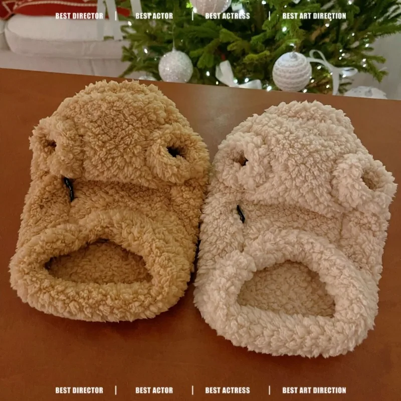 Ropa para perros, suéter de felpa, ropa cálida de invierno para el hogar, Sudadera con capucha, oso de peluche, ropa para perros pequeños y medianos, ropa para cachorros - imagen 3
