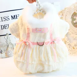 Vestido de pelusa invierno para gatos y perros pequeños