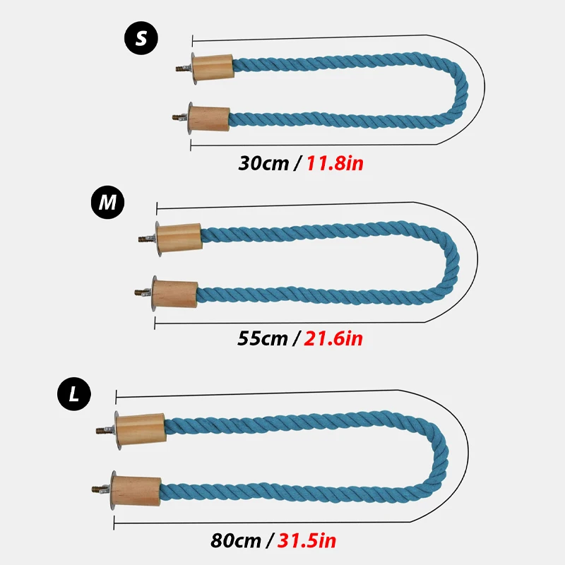 Jaula de juguete de entrenamiento para loros, cuerda de algodón, juguete para moler patas, palo de pie plegable para mascotas, perchas de ejercicio, juguete para periquitos - imagen 3
