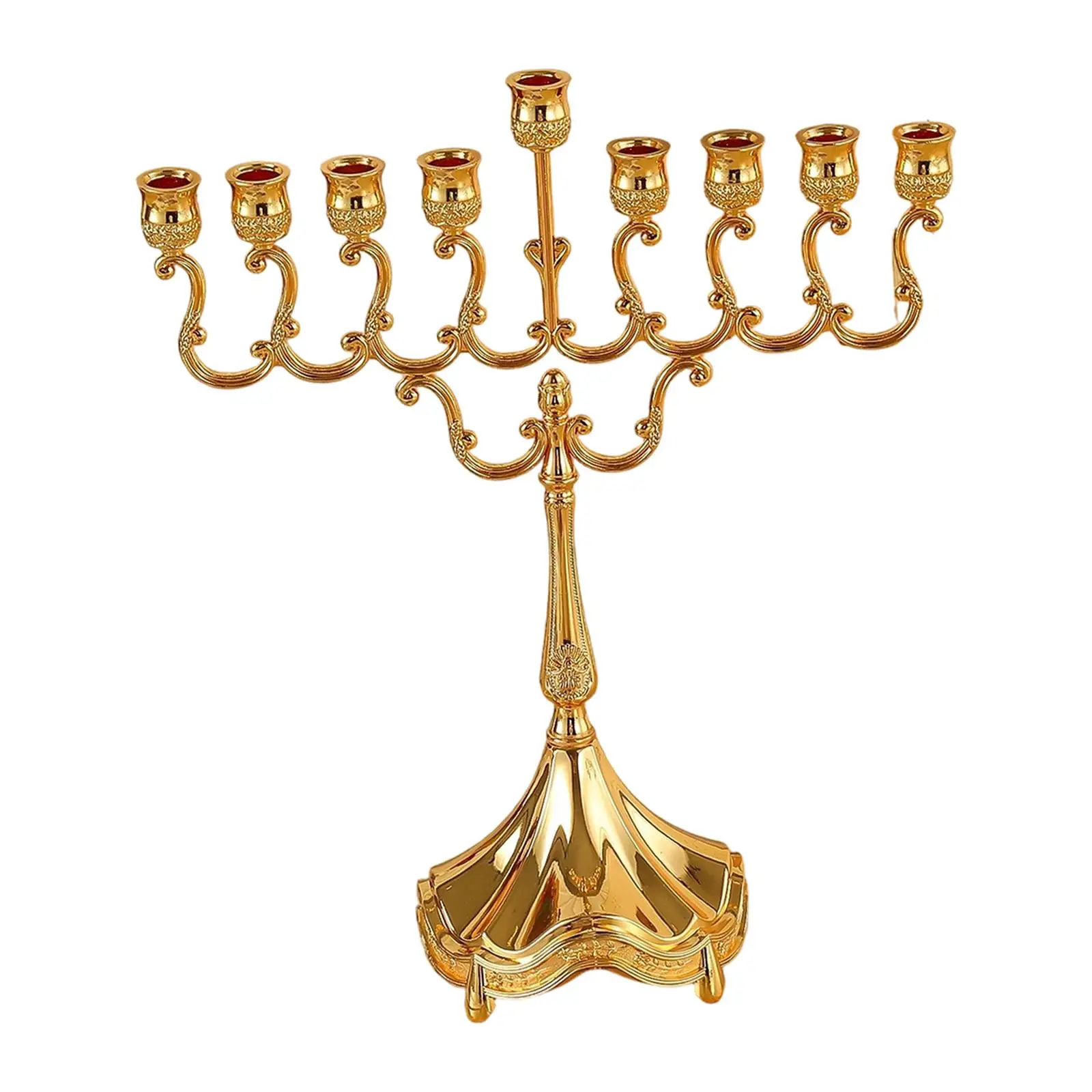 Candelabro de nueve brazos en aleación de zinc - Menorah para bodas - imagen 2