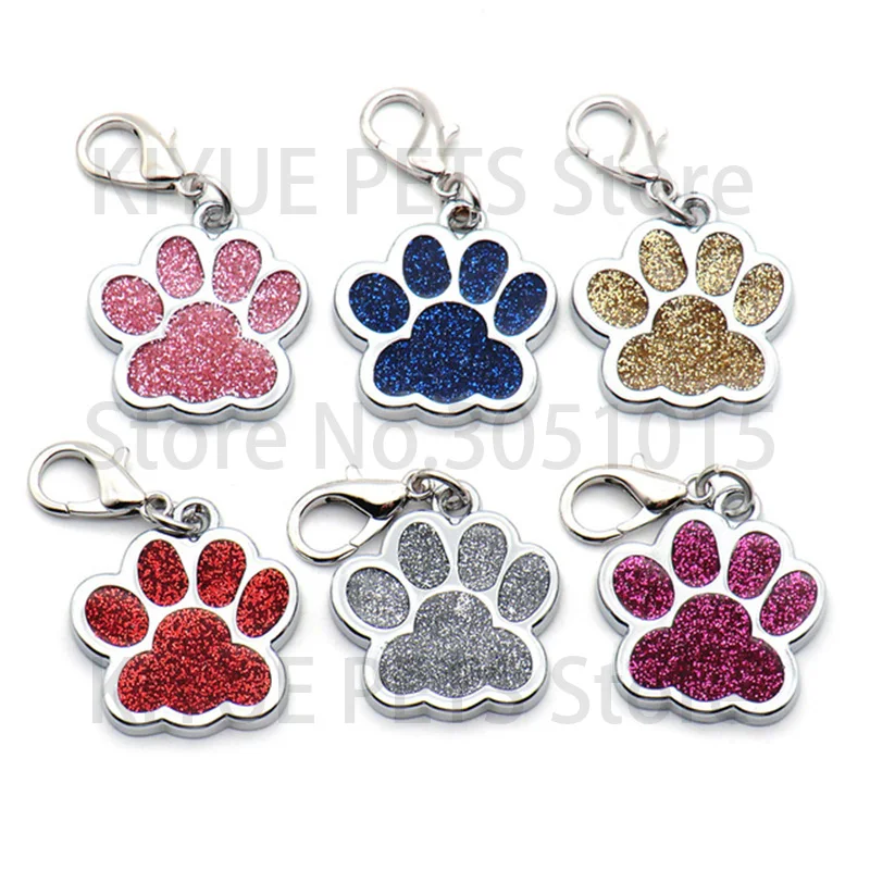 Venta al por mayor, 100 Uds., colgantes con etiquetas para perros con identificación de pata, accesorios para perros, etiquetas de identificación para perros, tarjeta para mascotas, colgante para Collar para mascotas, suministros para perros - imagen 4