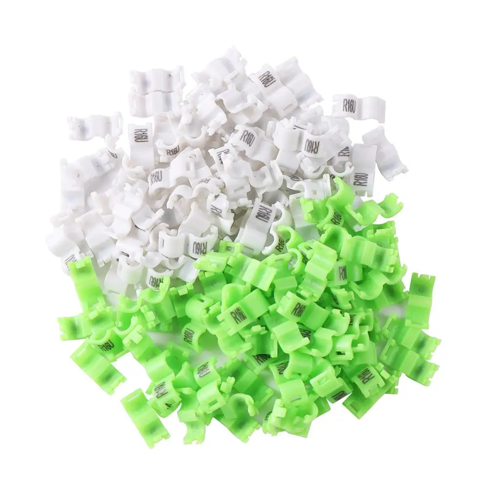 Anillo de Clip de pájaro R16U DIY, anillos de pie de plástico, pájaros coloridos, Acacia, canario, todo tipo de aves, 100 unids/set - imagen 2