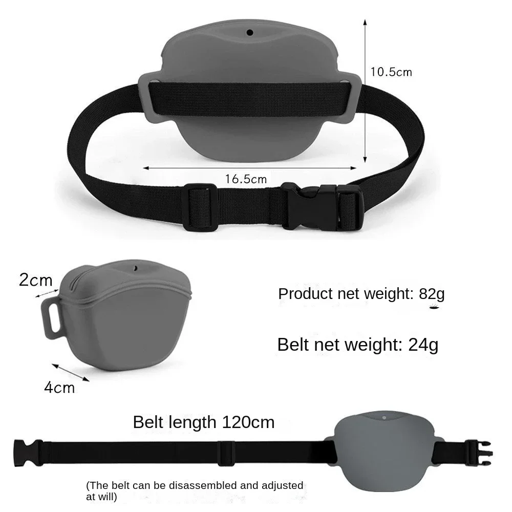 Bolsa de silicona para golosinas para perros, alimentador al aire libre, bolsa para aperitivos para cachorros, bolsa de almacenamiento de recompensa de alimentos, suministros para mascotas, riñonera portátil para entrenamiento de perros - imagen 2