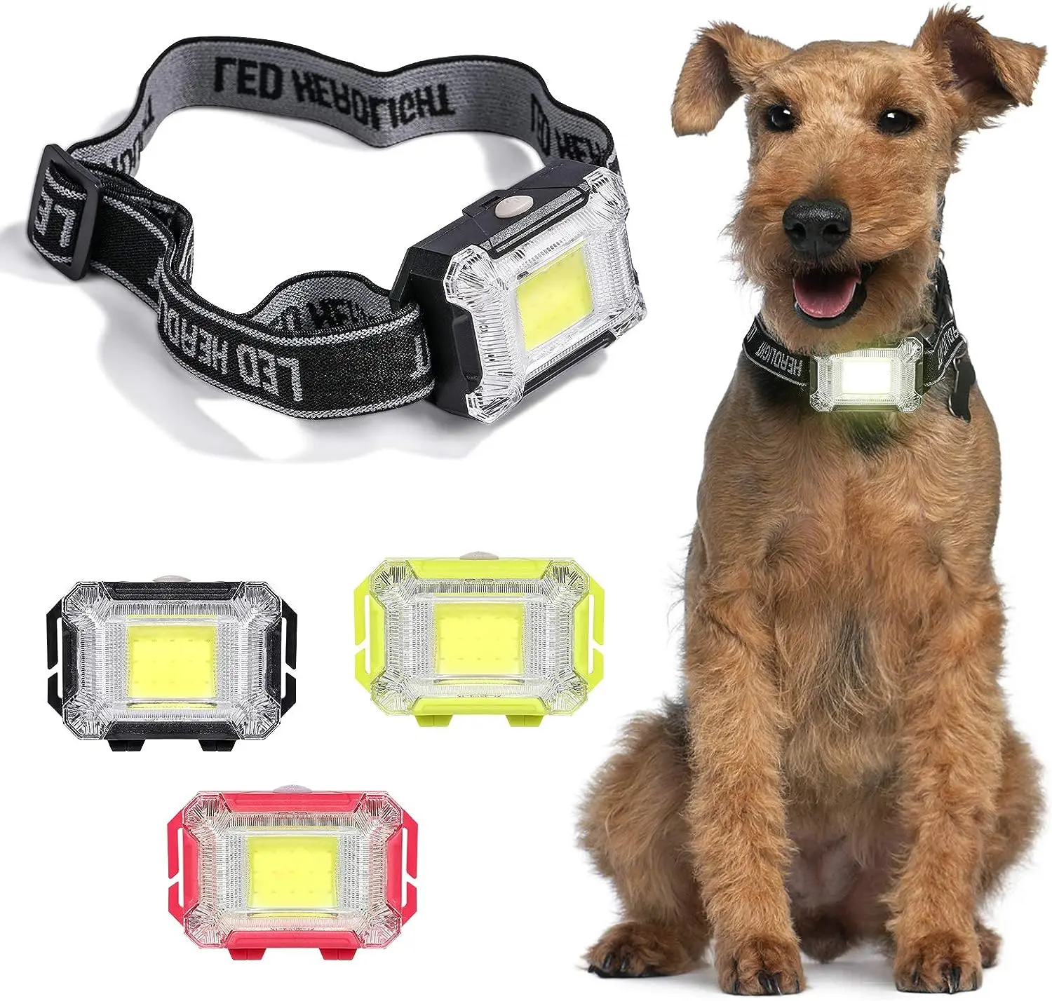 ATUBAN-Paquete de 3 luces para perro para caminar por la noche, 3 parpadeantes, modelo brillante, luz nocturna de seguridad para perro, ajustable para correr, acampar, bicicleta