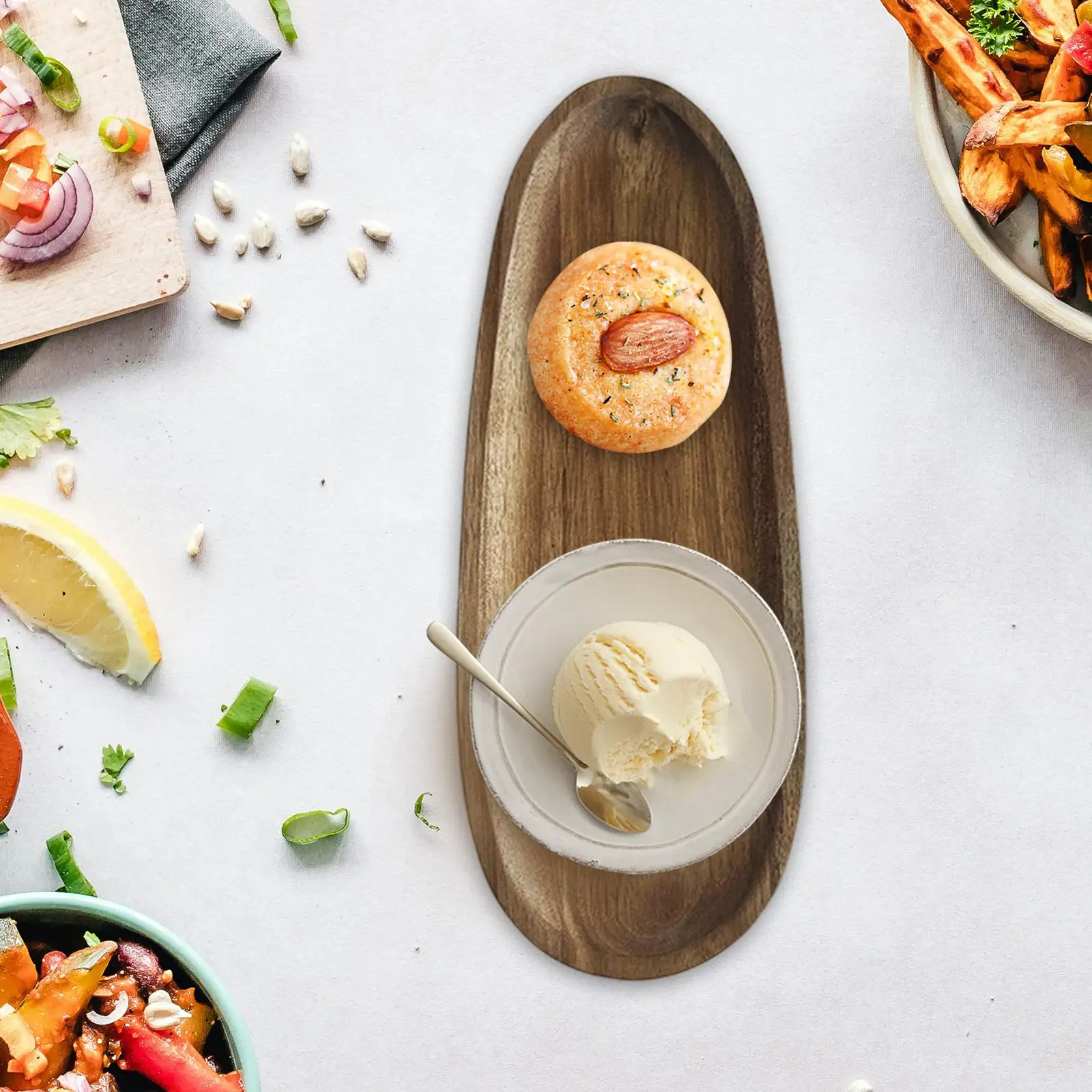 Wooden Serving Tray Dinner Tray, Cheese Serving Board, dinner Snack Plate for Cupcake Wooden Serving Tray Dinner Tray, Cheese Serving Board, dinner Snack Plate for Cupcake