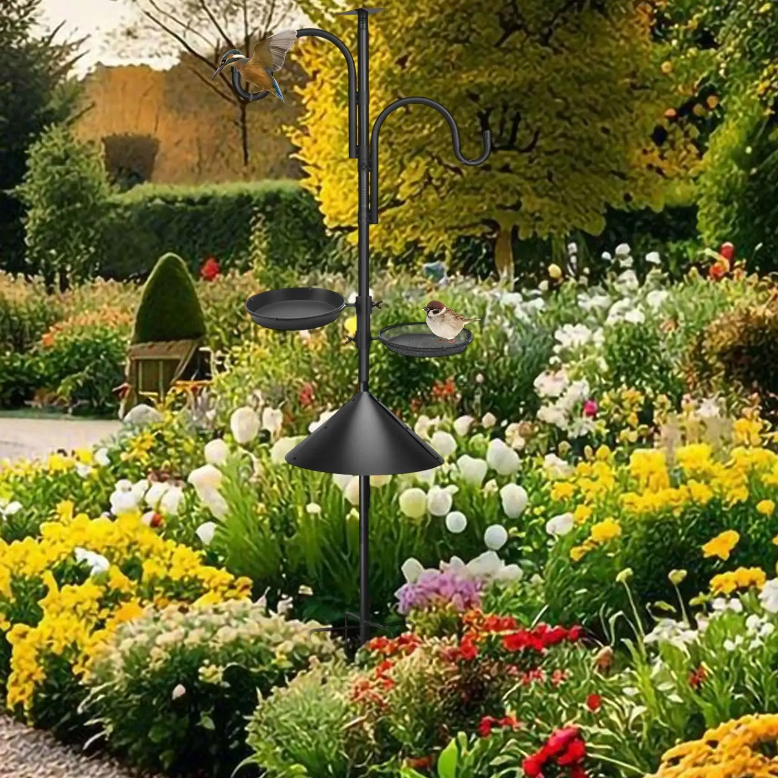 Bird Feeder Pole Bird Feeding Station Heavy Duty Detachable Pole Sections