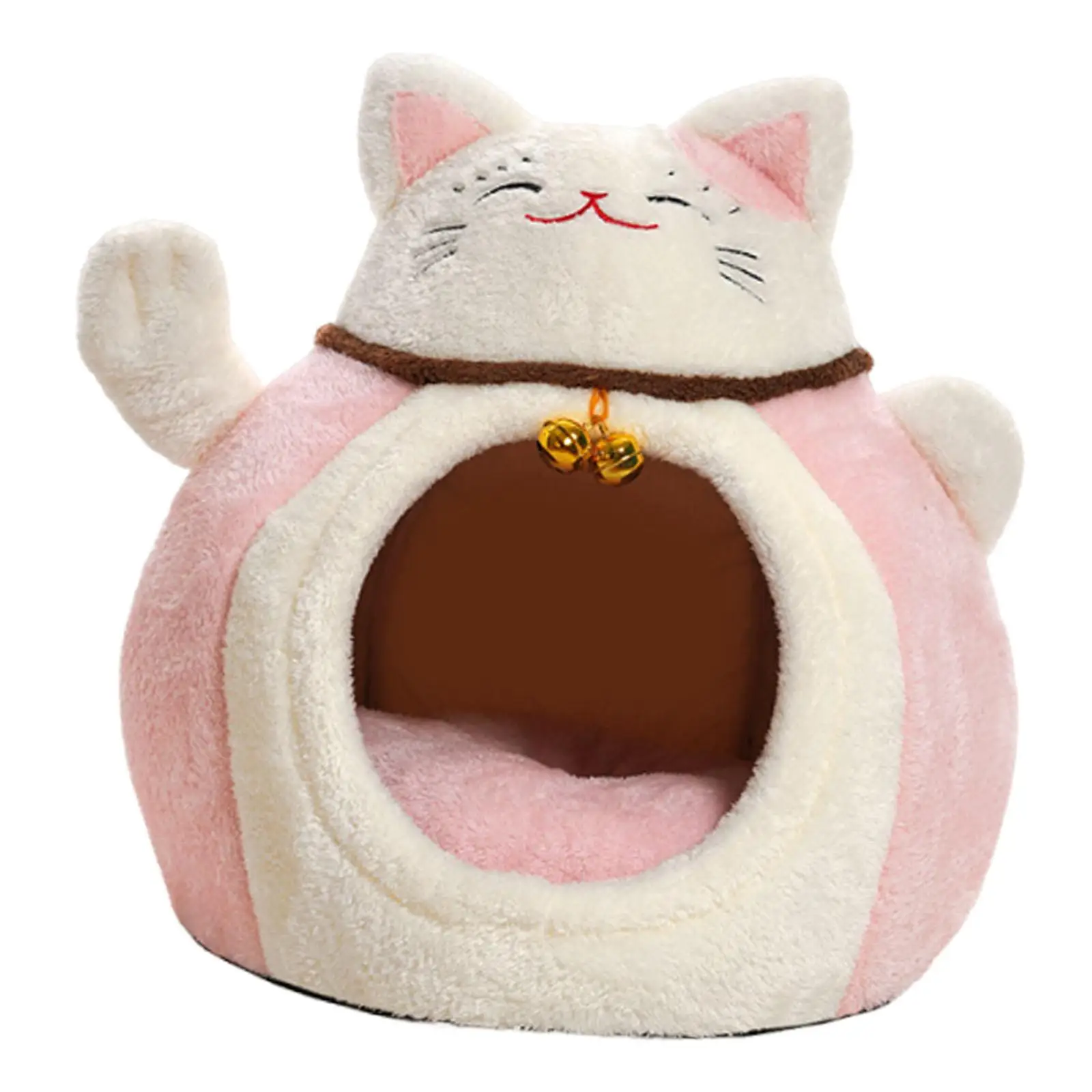 Lucky Cat Pet House Cat Shelter Non Slip Bottom Accessory Gifts Convenient Multifunctional Warm for Winter PP Cottons Pet Bed
