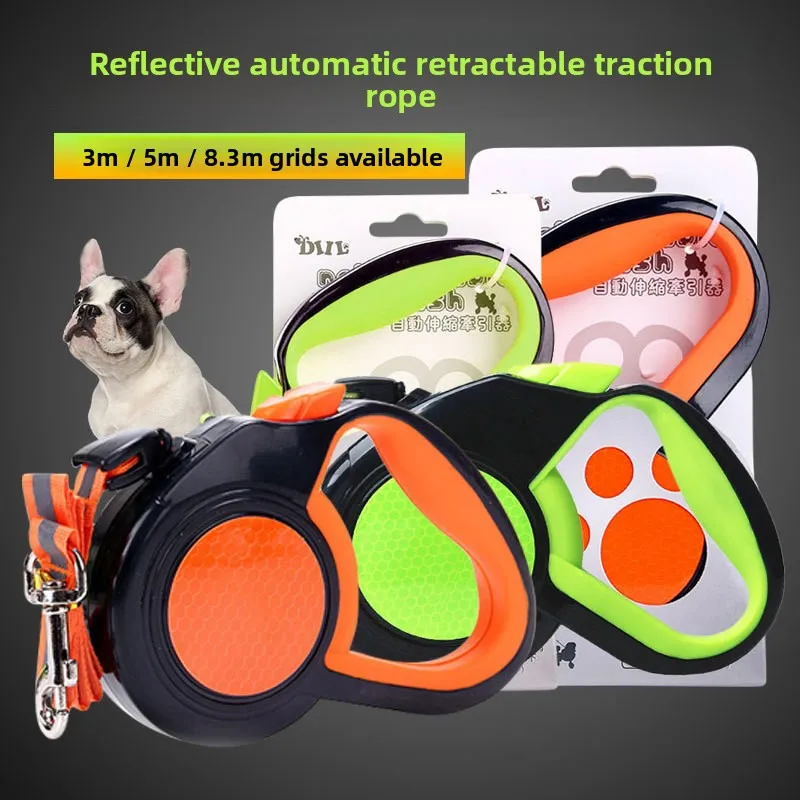 Correas para mascotas, correa retráctil para andador de perros, correas reflectantes de nailon para mascotas, correa retráctil automática para perros