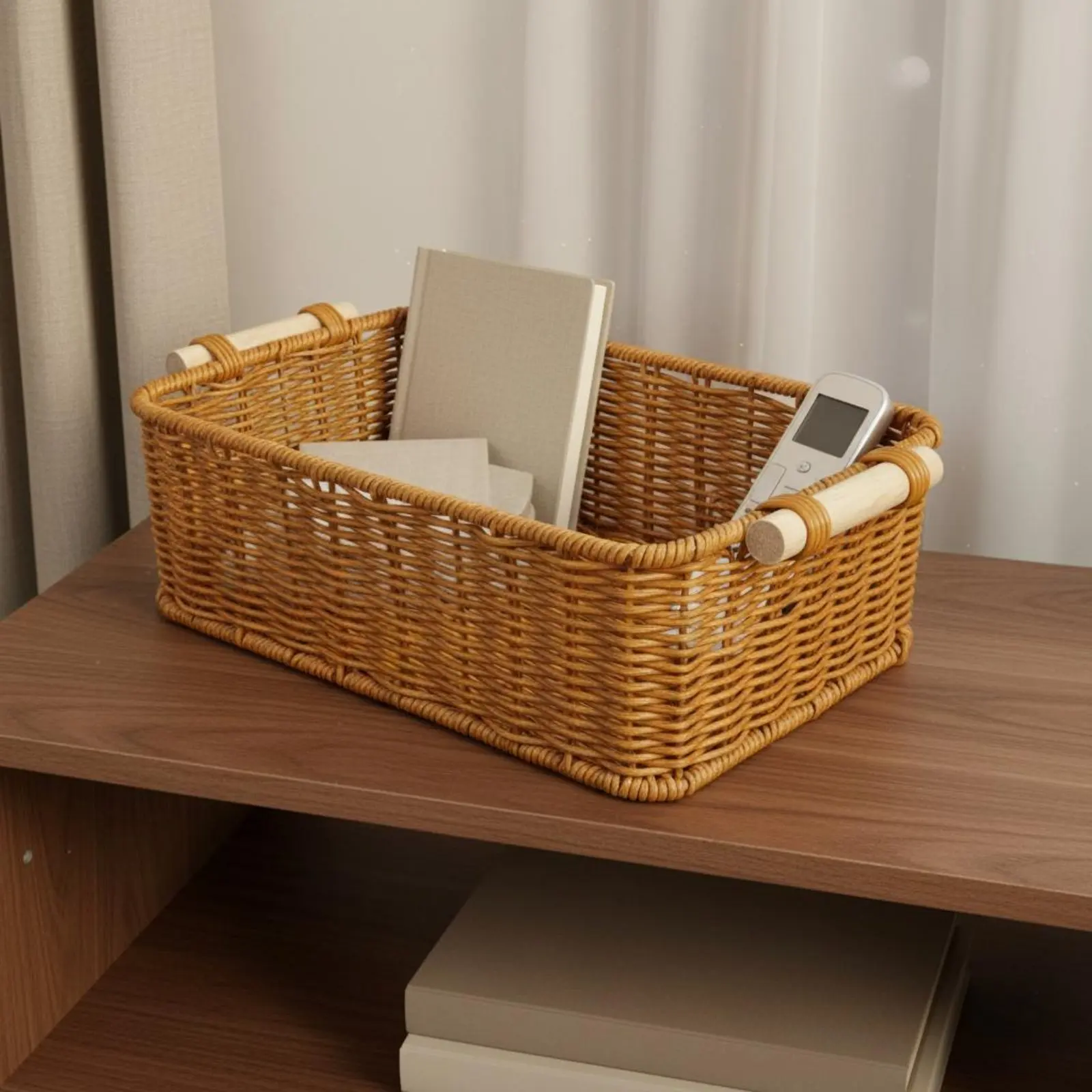 Cesta de ratán para gatos y perros – Nido cálido con almacenaje - imagen 3