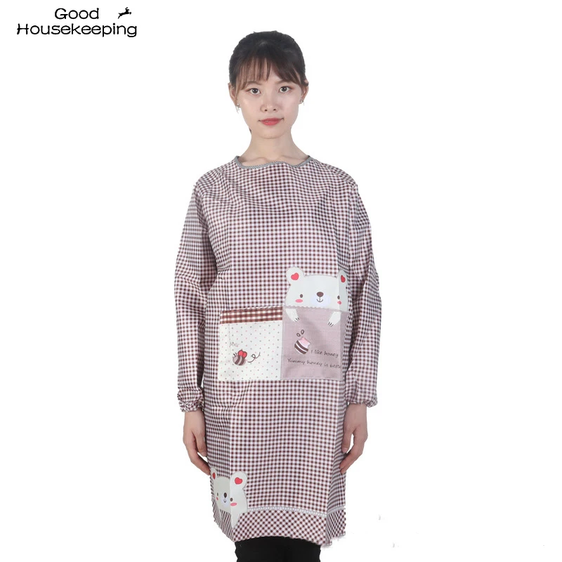 Delantal impermeable y a prueba de aceite para hombres y mujeres adultos, monos de manga larga a la moda, cocina, servicio a domicilio - imagen 3