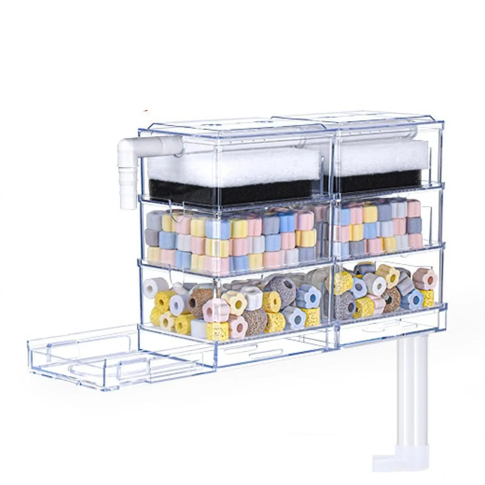 Aquarium Filter Drip Box Overflow Pipe Filter Circulation Water Cleaning Multi Layer Filtration Device Fish Tank Top Filter Aquarium Filter Drip Box Overflow Pipe Filter Circulation Water Cleaning Multi Layer Filtration Device Fish Tank Top Filter
