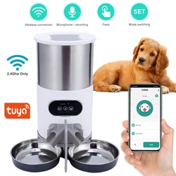 Alimentador automático para mascotas con aplicación WIFI de 4,5l, dispensador de alimentos secos, grabadora de voz, temporizador, venta expendedora de alimentación para gatos grandes, perros, cuenco inteligente para mascotas