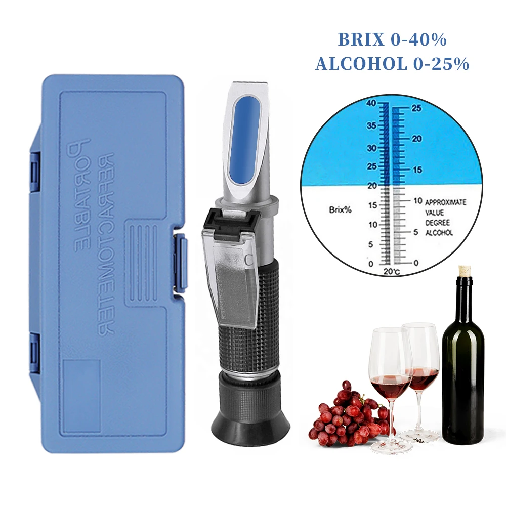 Refractometro azucar y alcohol para vino y uvas