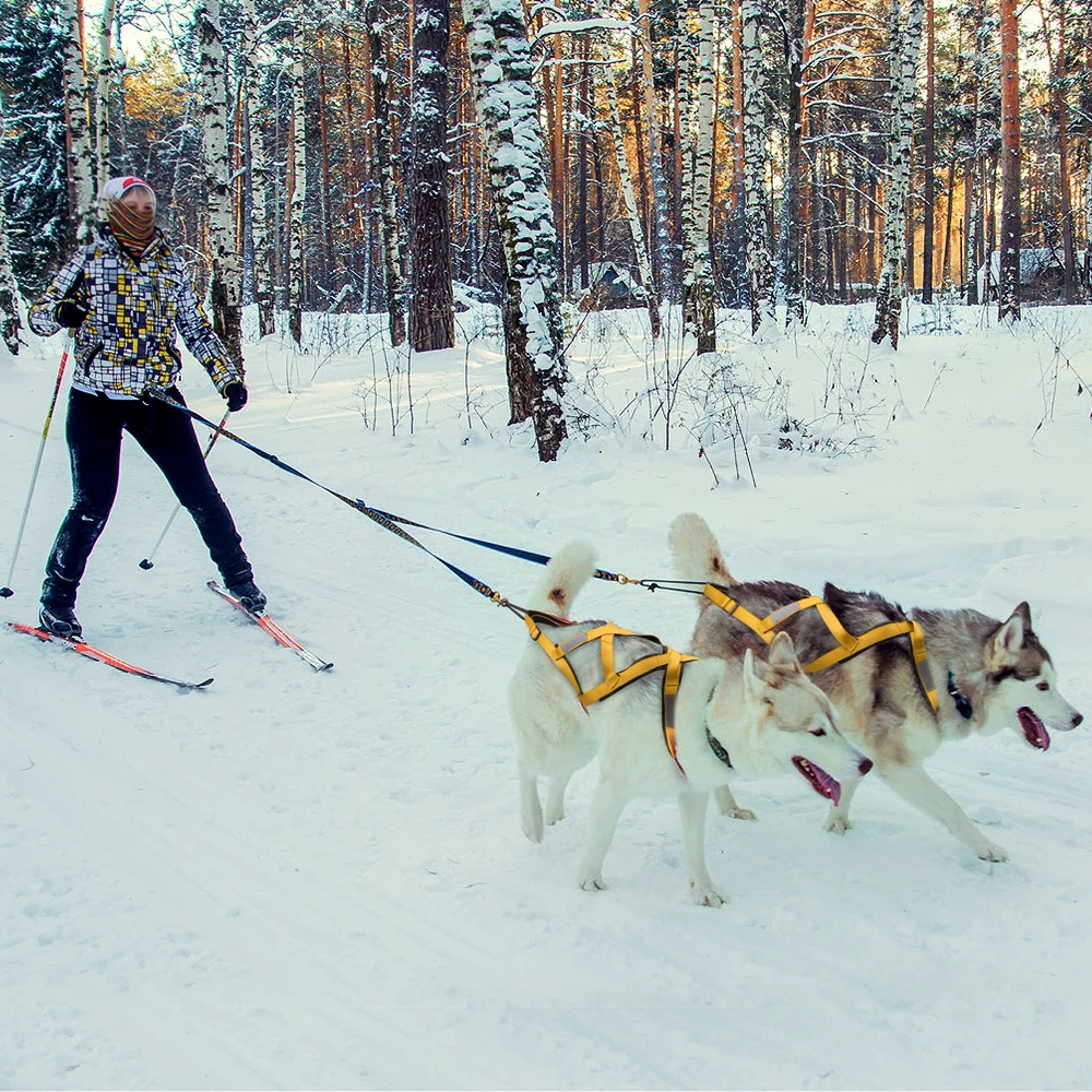 Arnés de trineo para perros, arnés de trineo para tirar de peso de mascotas, arnés trasero Mushing X para perros grandes, Husky Canicross Skijoring Scootering - imagen 4