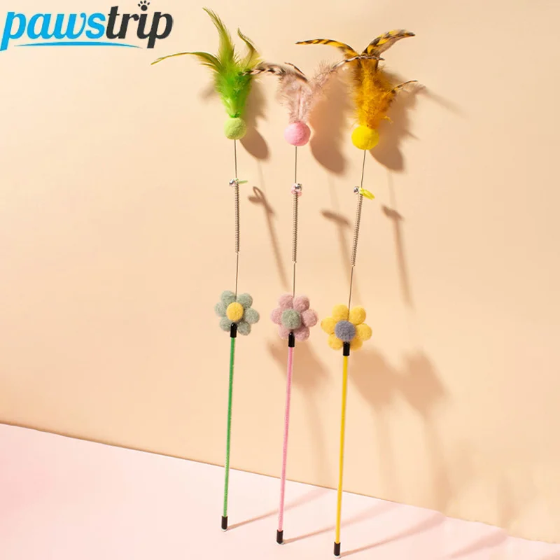 Varita interactiva con plumas para gatos – Juguete antiaburrimiento