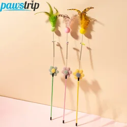 Varita interactiva con plumas para gatos – Juguete antiaburrimiento
