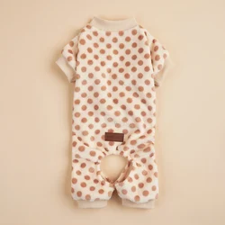 Pijama felpa con lunares para perros pequeños y cachorros