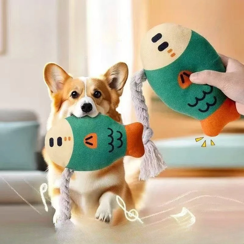 Juguete chirriante para perros, simulación de pez fathead, juguete masticable para limpieza de dientes y alivio del aburrimiento, juguete duradero para juegos de mascotas - imagen 3