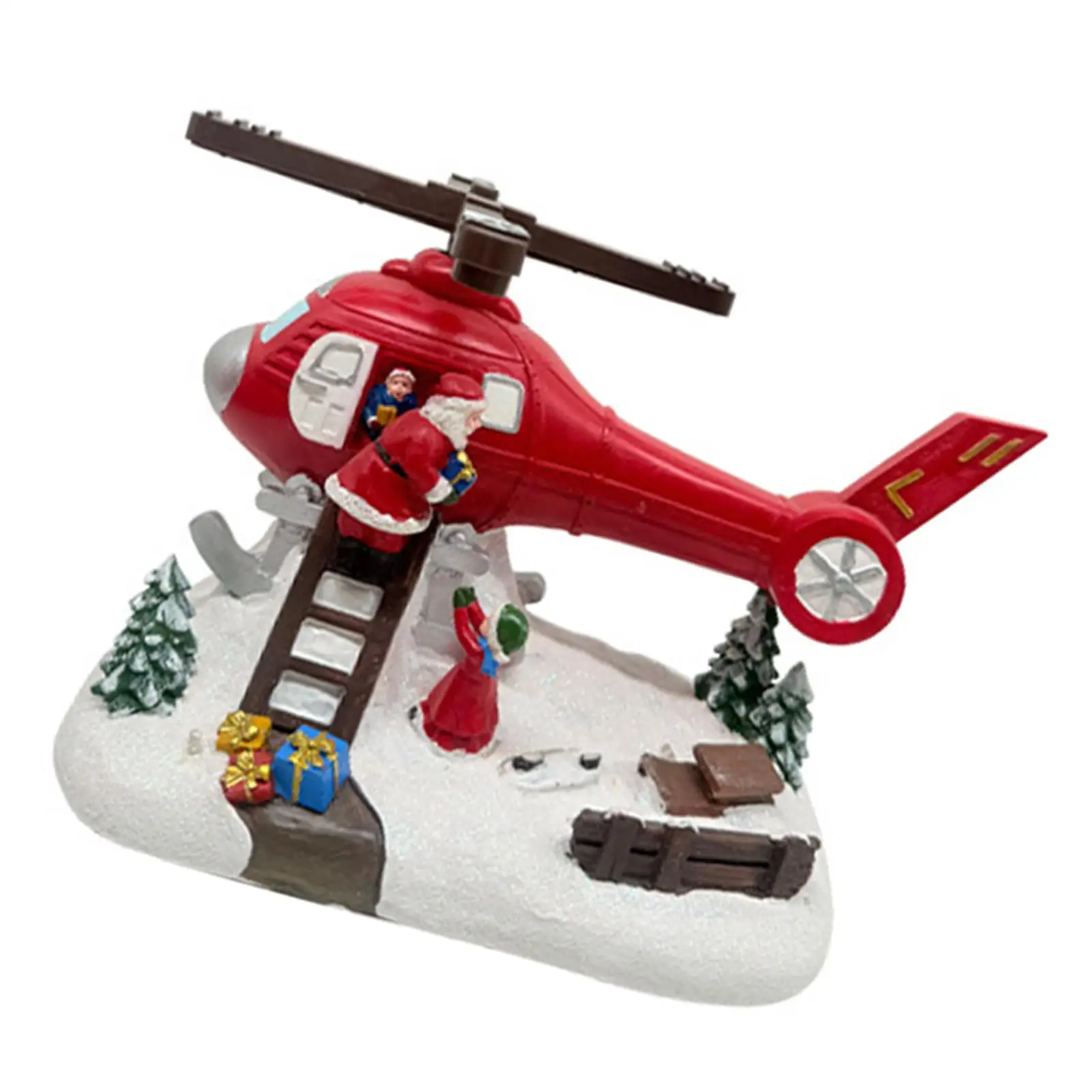 Christmas Musical Box Helicopter Statue Unique Sculpture for Kids Women Xmas