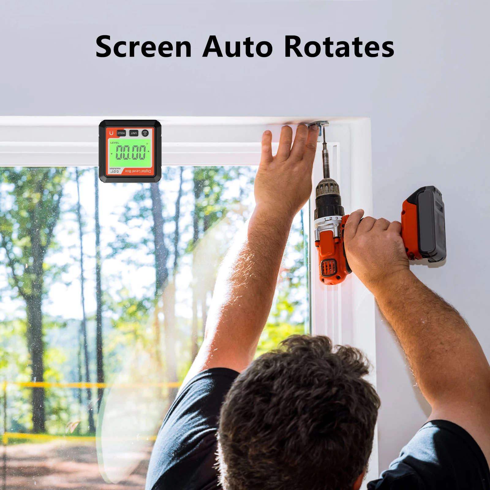 Buscador de ángulo de nivel Digital magnético, medidor de nivel de retroiluminación LCD, inclinómetro 4*90 °   Caja de nivel transportador magnético para carpintería - imagen 4