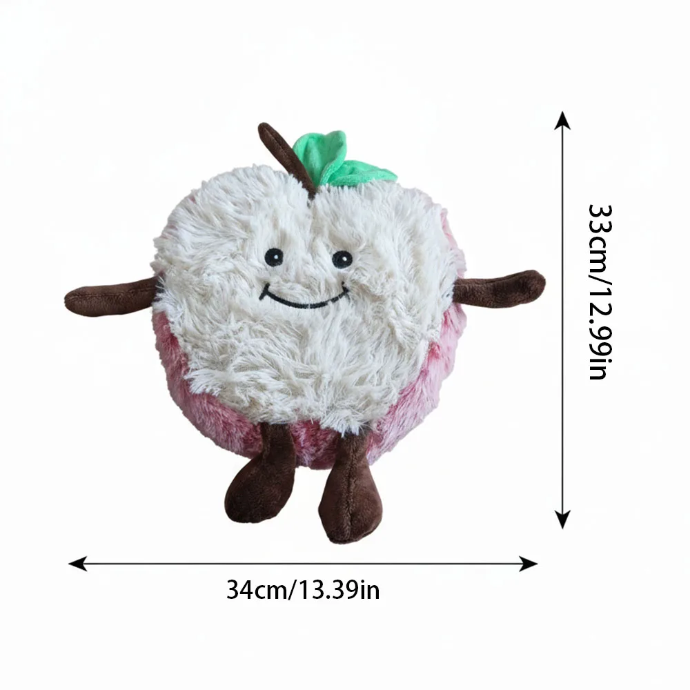 Juguete de peluche para perros en forma de manzana, juguete suave resistente a masticar chirriante para mascotas, lindo juguete molar para cachorros, perros pequeños y medianos, - imagen 5
