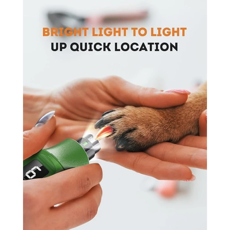 Cortauñas para perros con pantalla LED, accesorios para perros, cortador de uñas, cambio de rodillo de 7 velocidades, molinillo de uñas para mascotas, iluminación, lijadora de uñas con garra para mascotas - imagen 5