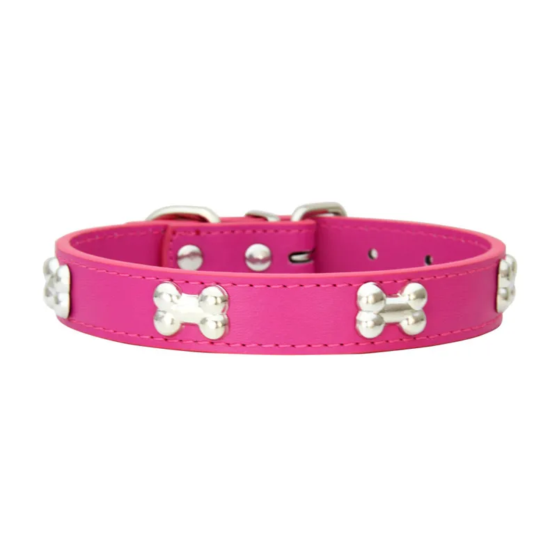 Collares duraderos de cuero de hueso para perros y cachorros, collares para perros pequeños y grandes, accesorios para gatos, Chihuahua, Collar para mascotas para perros pequeños - imagen 2