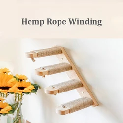 Escalerilla pared para gatos – Árbol rascador multinivel madera maciza