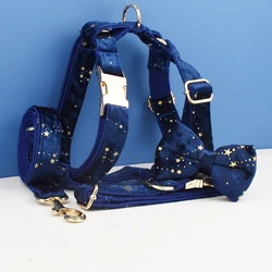 Collar personalizado para perros con diseño floral negro – Lujo
