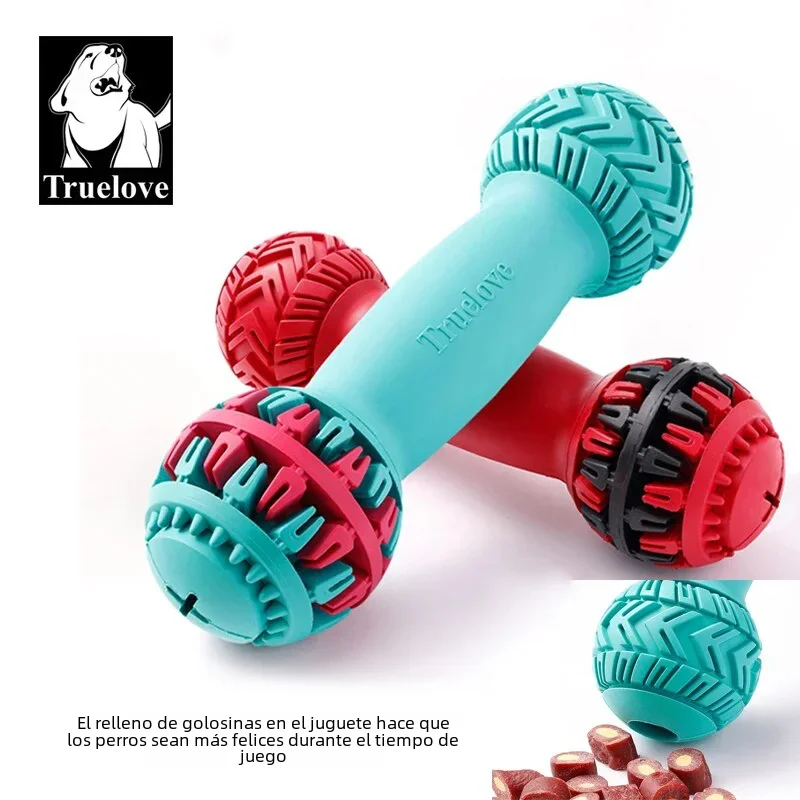 Truelove-dispensador de golosinas súper duradero para mascotas, juguete para perros con mancuernas, alimentador lento, entrenamiento IQ, juego de dentición para perros TLT2606 - imagen 5
