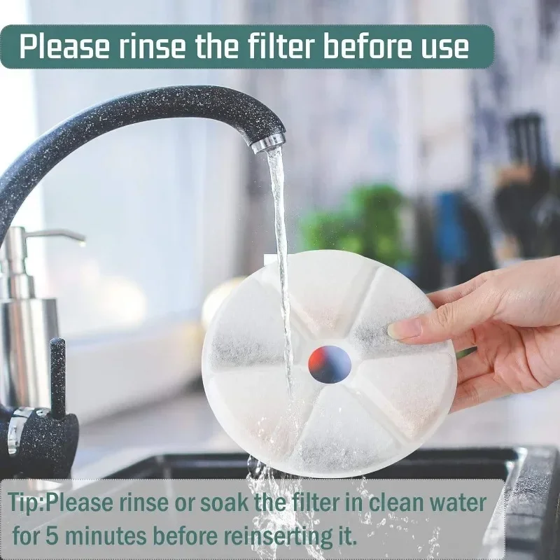 6 unids/pack filtros de fuente de agua para mascotas filtros de fuente de agua de repuesto para gatos filtros dispensadores de agua para mascotas con esponjas para gato - imagen 3